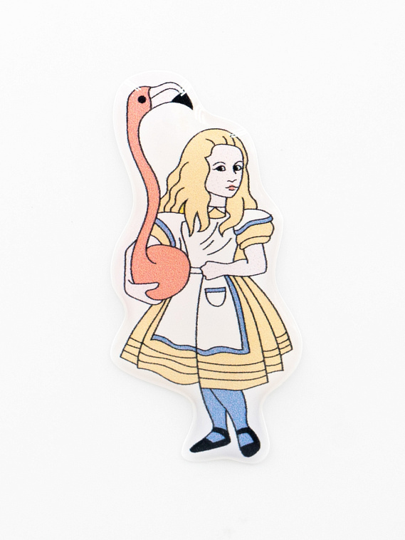 Стикер объемный "Алиса. С фламинго" 606x758